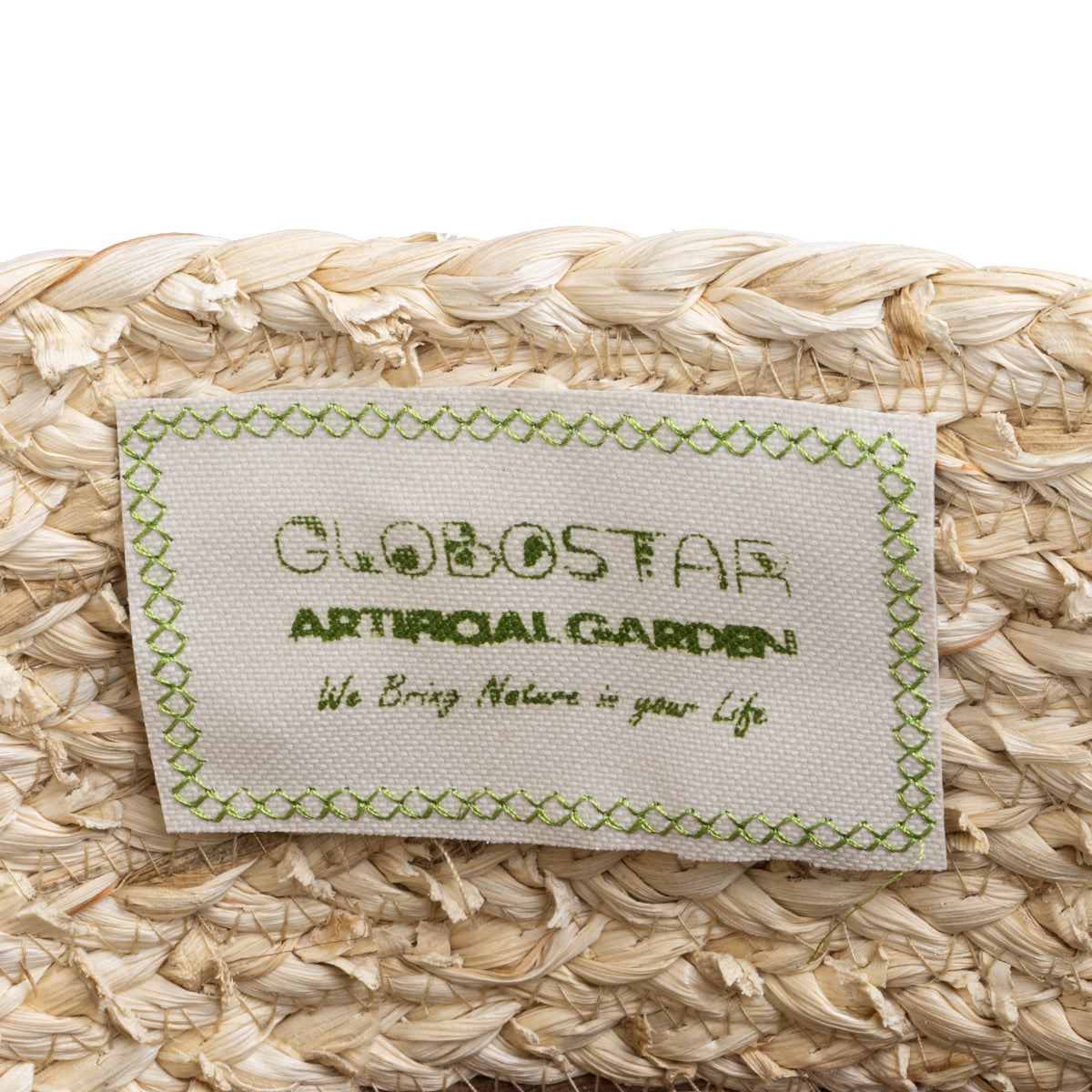 GloboStar® Artificial Garden CAROLINA 20580 Διακοσμητικό Πλεκτό Κασπώ Γλάστρα - Flower Pot Μπεζ με Καφέ και Λευκό Φ33 x Υ28cm - ledmania.gr