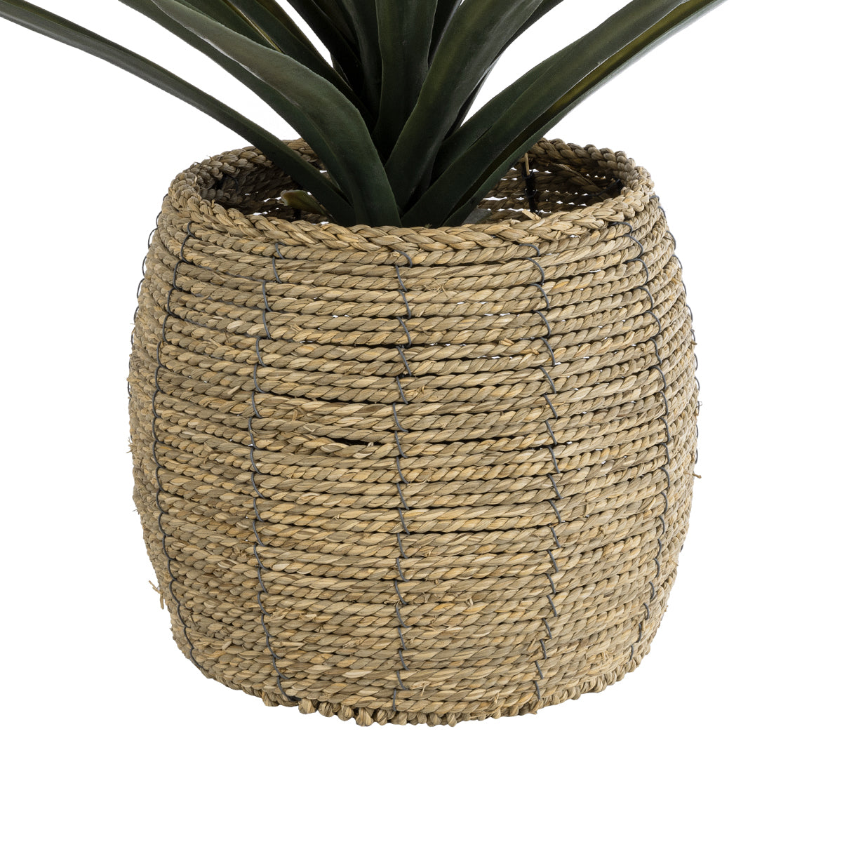 GloboStar® Artificial Garden THASSOS 20581 Διακοσμητικό Πλεκτό Κασπώ Γλάστρα - Flower Pot Καφέ Φ28 x Υ26cm - ledmania.gr
