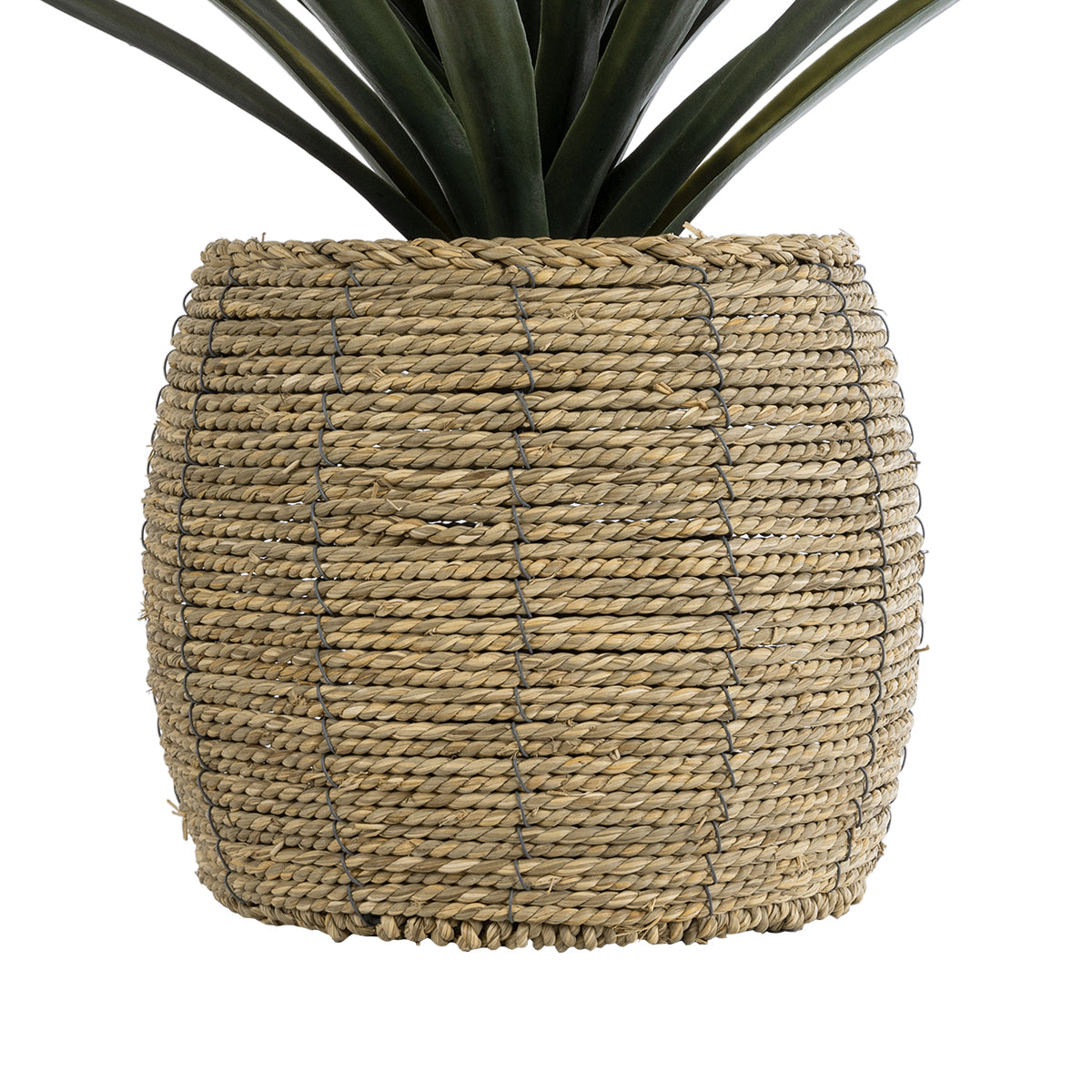 GloboStar® Artificial Garden THASSOS 20581 Διακοσμητικό Πλεκτό Κασπώ Γλάστρα - Flower Pot Καφέ Φ28 x Υ26cm - ledmania.gr