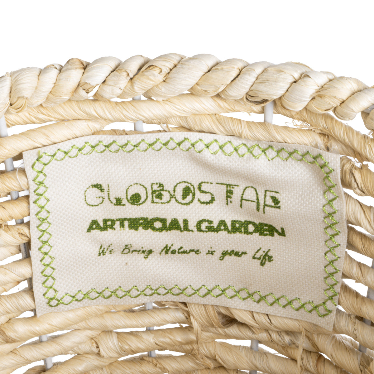 GloboStar® Artificial Garden LIMNOS 20582 Διακοσμητικό Πλεκτό Κασπώ Γλάστρα - Flower Pot Μπεζ με Μπεζ Ξύλο Φ26 x Υ66cm - ledmania.gr