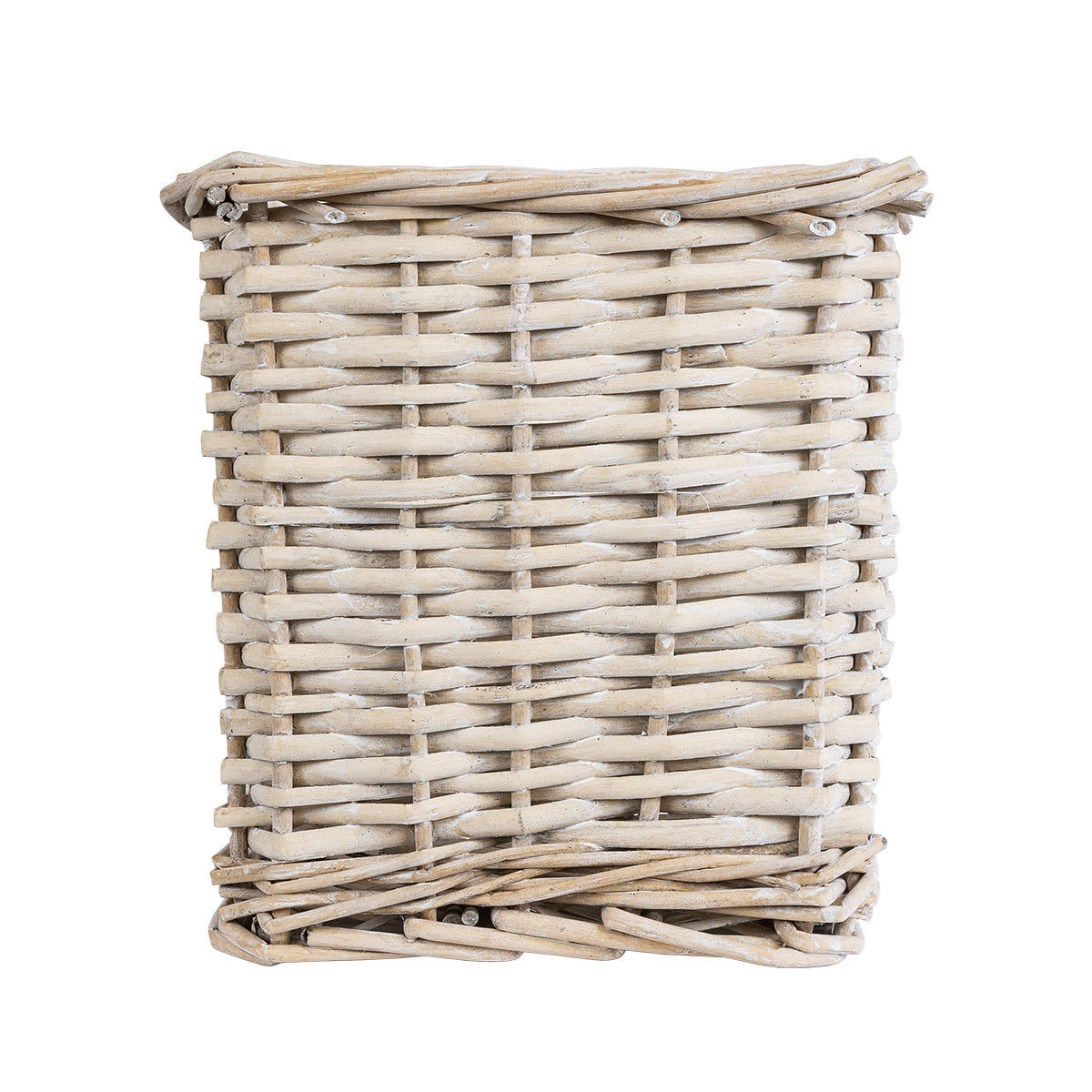 GloboStar® Artificial Garden KYOTO 20589 Διακοσμητικό Πλεκτό Καλάθι - Κασπώ Γλάστρα - Flower Pot Λευκό με Μπεζ Φ20 x Υ20cm - ledmania.gr