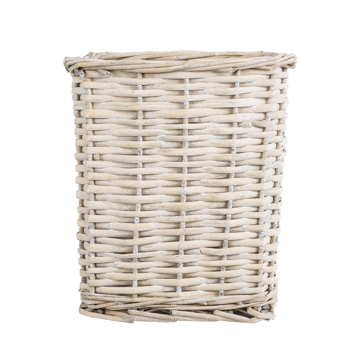 GloboStar® Artificial Garden KYOTO 20590 Διακοσμητικό Πλεκτό Καλάθι - Κασπώ Γλάστρα - Flower Pot Λευκό με Μπεζ Φ22 x Υ25cm - ledmania.gr