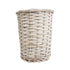 GloboStar® Artificial Garden DOMINGO 20592 Διακοσμητικό Πλεκτό Καλάθι - Κασπώ Γλάστρα - Flower Pot Λευκό με Μπεζ Φ19 x Υ24cm - ledmania.gr