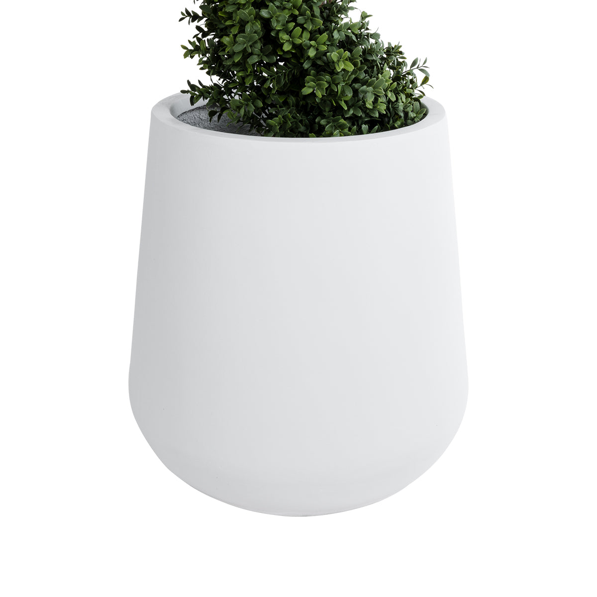 GloboStar® Artificial Garden MISSOURI 20692 Διακοσμητικό Πολυεστερικό Τσιμεντένιο Κασπώ Γλάστρα - Flower Pot Λευκό Φ45 x Υ45cm - ledmania.gr