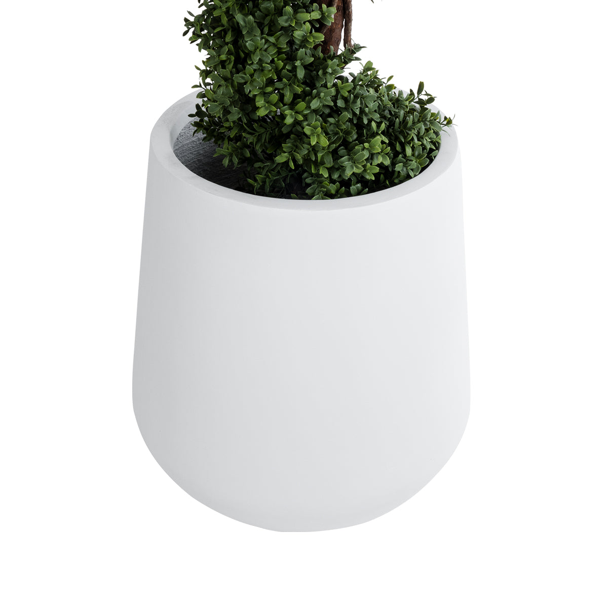 GloboStar® Artificial Garden MISSOURI 20692 Διακοσμητικό Πολυεστερικό Τσιμεντένιο Κασπώ Γλάστρα - Flower Pot Λευκό Φ45 x Υ45cm - ledmania.gr