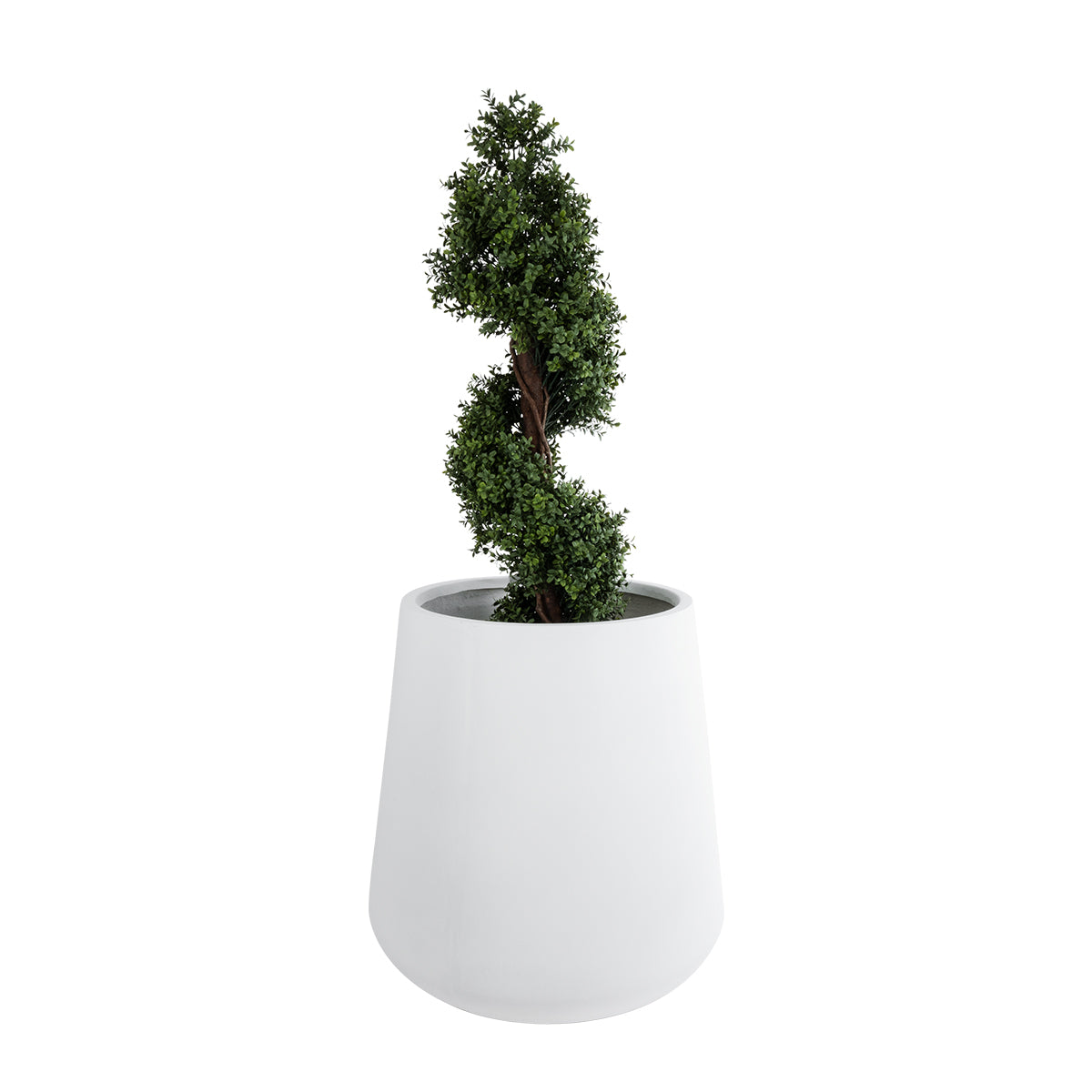 GloboStar® Artificial Garden MISSOURI 20692 Διακοσμητικό Πολυεστερικό Τσιμεντένιο Κασπώ Γλάστρα - Flower Pot Λευκό Φ45 x Υ45cm - ledmania.gr