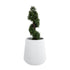 GloboStar® Artificial Garden MISSOURI 20692 Διακοσμητικό Πολυεστερικό Τσιμεντένιο Κασπώ Γλάστρα - Flower Pot Λευκό Φ45 x Υ45cm - ledmania.gr