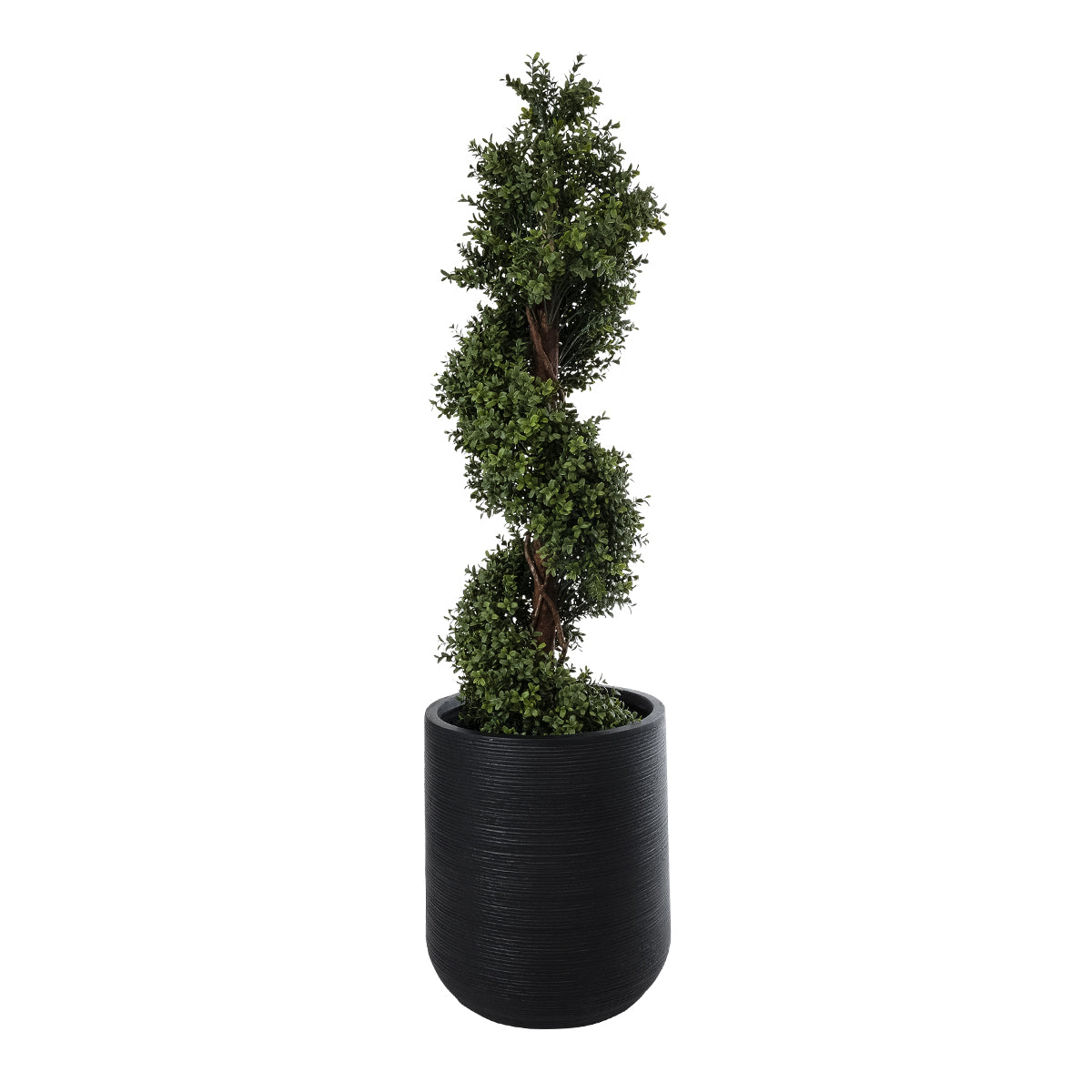 GloboStar® Artificial Garden DAMASCUS 20694 Διακοσμητικό Πολυεστερικό Τσιμεντένιο Κασπώ Γλάστρα - Flower Pot Μαύρο Φ45 x Υ45cm - ledmania.gr