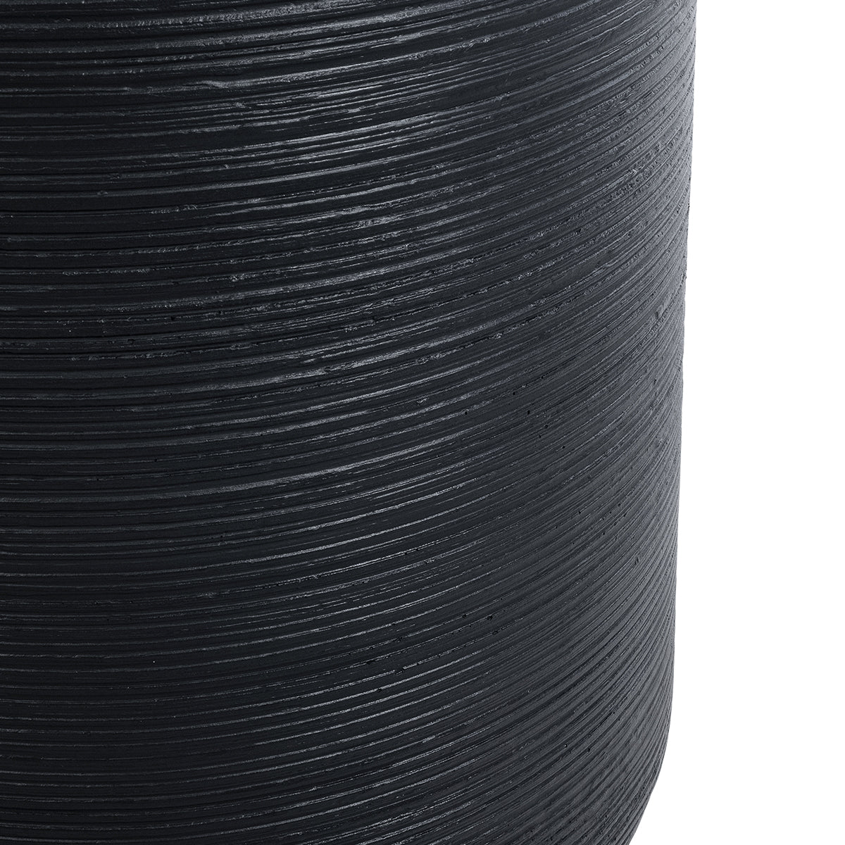 GloboStar® Artificial Garden DAMASCUS 20694 Διακοσμητικό Πολυεστερικό Τσιμεντένιο Κασπώ Γλάστρα - Flower Pot Μαύρο Φ45 x Υ45cm - ledmania.gr