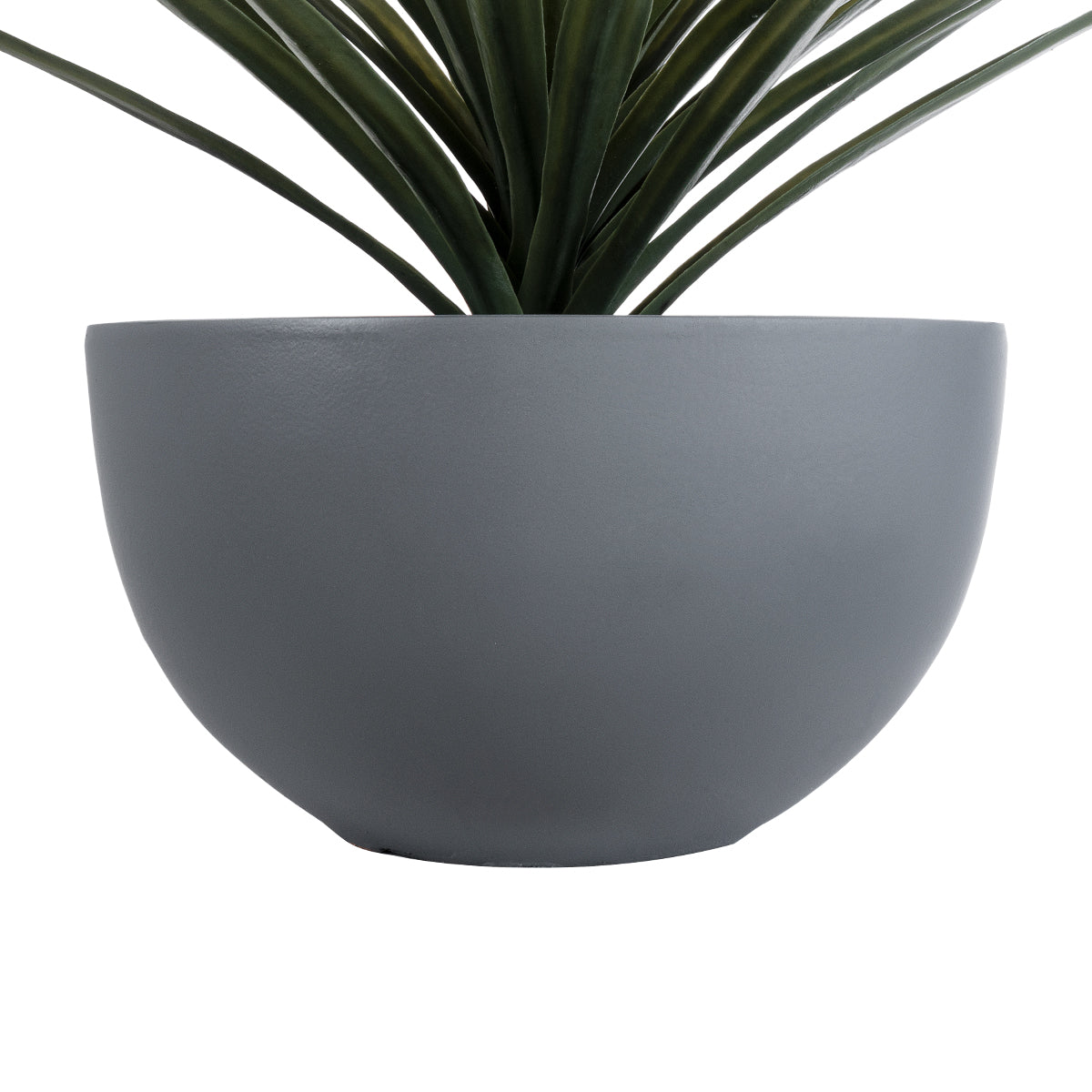 GloboStar® Artificial Garden BALTIMORE 20696 Διακοσμητικό Πολυεστερικό Τσιμεντένιο Κασπώ Γλάστρα - Flower Pot Γκρι Φ43 x Υ23cm - ledmania.gr