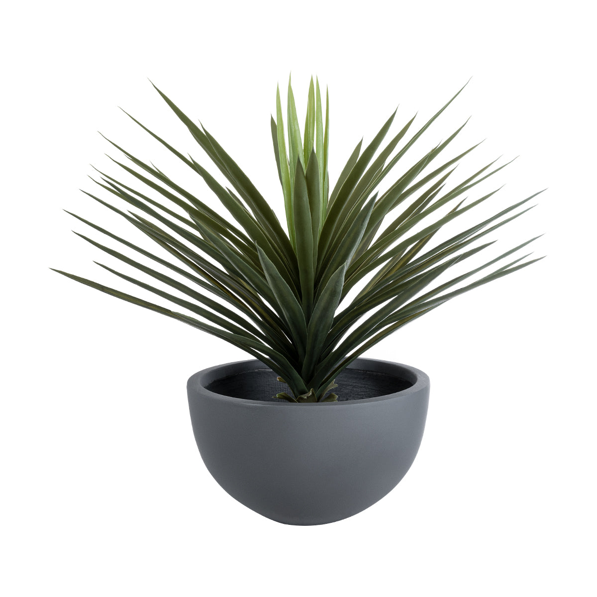 GloboStar® Artificial Garden BALTIMORE 20696 Διακοσμητικό Πολυεστερικό Τσιμεντένιο Κασπώ Γλάστρα - Flower Pot Γκρι Φ43 x Υ23cm - ledmania.gr