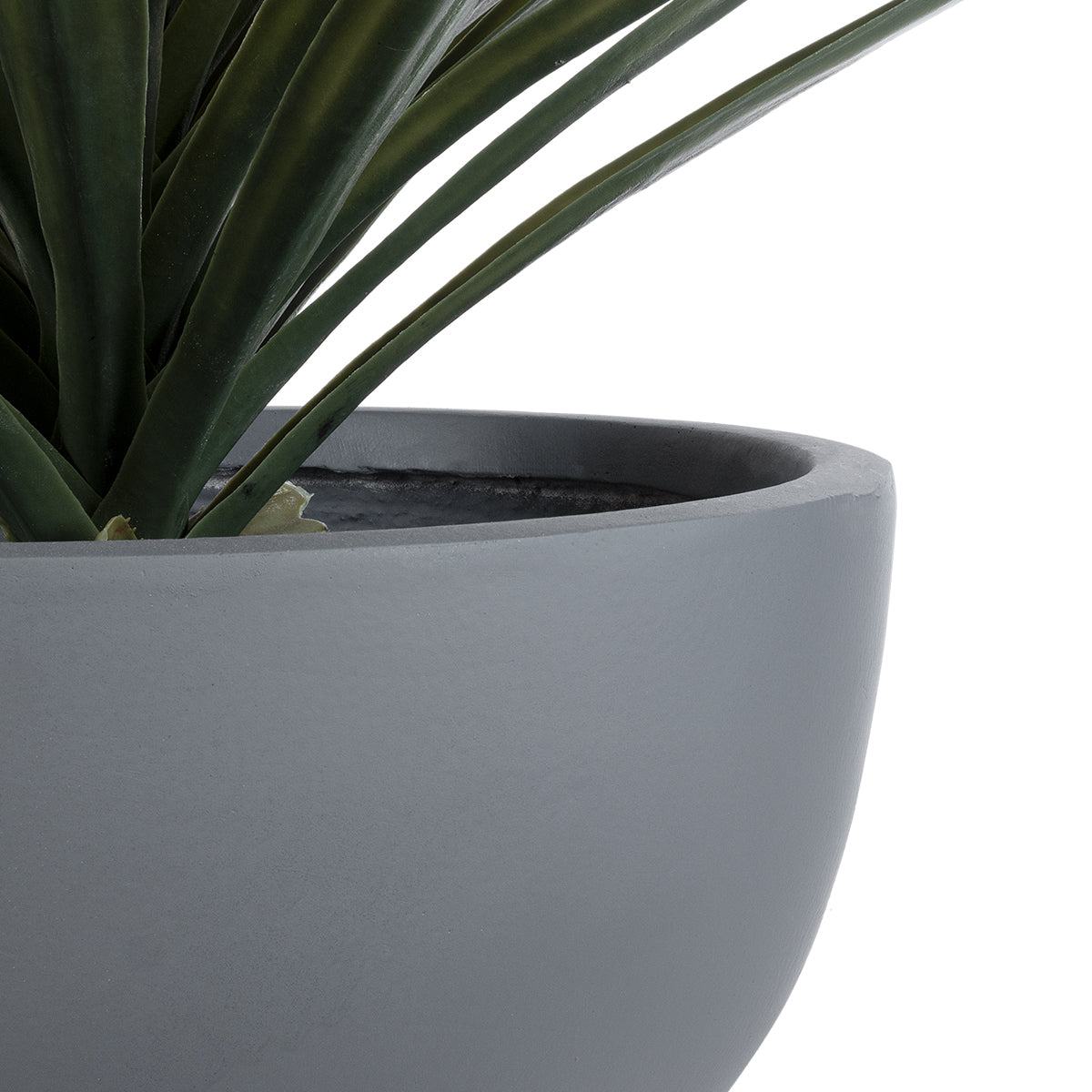 GloboStar® Artificial Garden BALTIMORE 20696 Διακοσμητικό Πολυεστερικό Τσιμεντένιο Κασπώ Γλάστρα - Flower Pot Γκρι Φ43 x Υ23cm - ledmania.gr