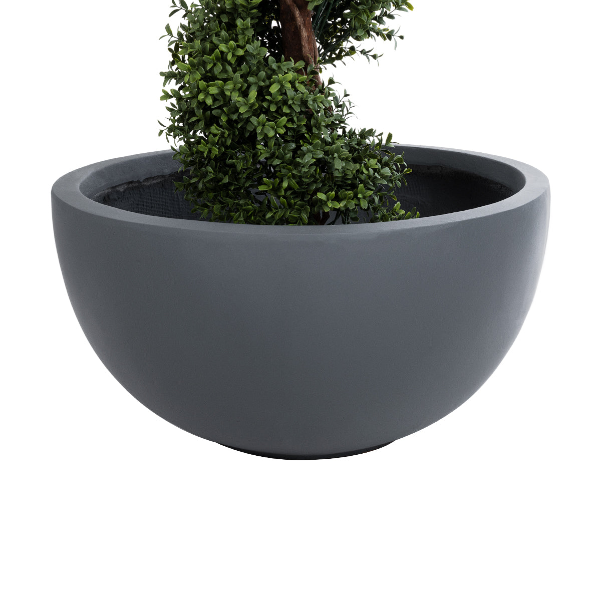 GloboStar® Artificial Garden BALTIMORE 20697 Διακοσμητικό Πολυεστερικό Τσιμεντένιο Κασπώ Γλάστρα - Flower Pot Γκρι Φ61 x Υ30cm - ledmania.gr