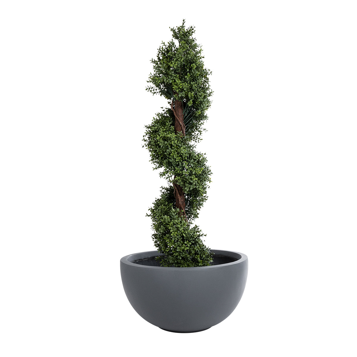 GloboStar® Artificial Garden BALTIMORE 20697 Διακοσμητικό Πολυεστερικό Τσιμεντένιο Κασπώ Γλάστρα - Flower Pot Γκρι Φ61 x Υ30cm - ledmania.gr