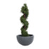 GloboStar® Artificial Garden BALTIMORE 20697 Διακοσμητικό Πολυεστερικό Τσιμεντένιο Κασπώ Γλάστρα - Flower Pot Γκρι Φ61 x Υ30cm - ledmania.gr