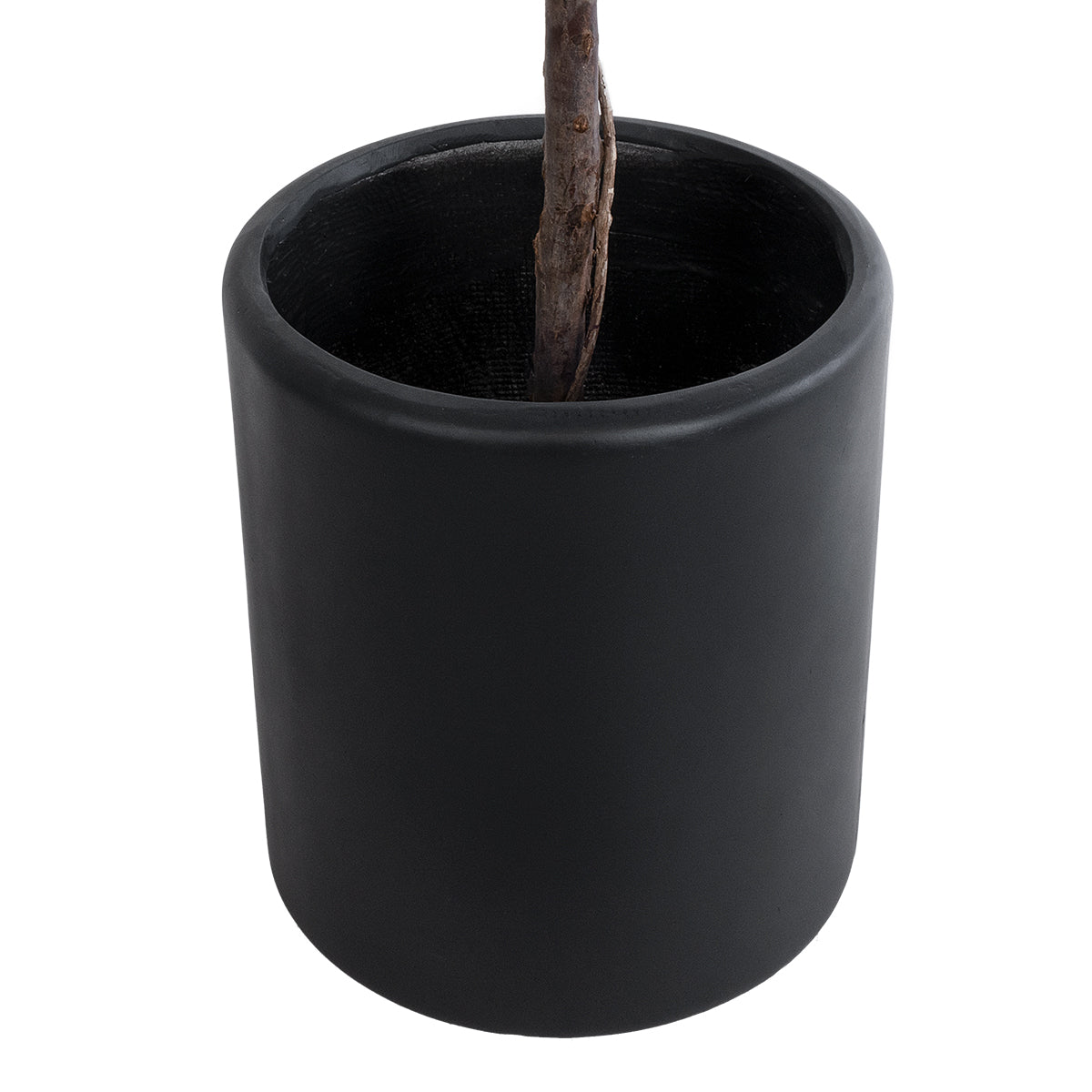 GloboStar® Artificial Garden PUEBLA 20698 Διακοσμητικό Πολυεστερικό Τσιμεντένιο Κασπώ Γλάστρα - Flower Pot Μαύρο Φ41 x Υ46cm - ledmania.gr