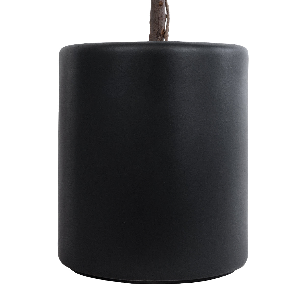 GloboStar® Artificial Garden PUEBLA 20698 Διακοσμητικό Πολυεστερικό Τσιμεντένιο Κασπώ Γλάστρα - Flower Pot Μαύρο Φ41 x Υ46cm - ledmania.gr