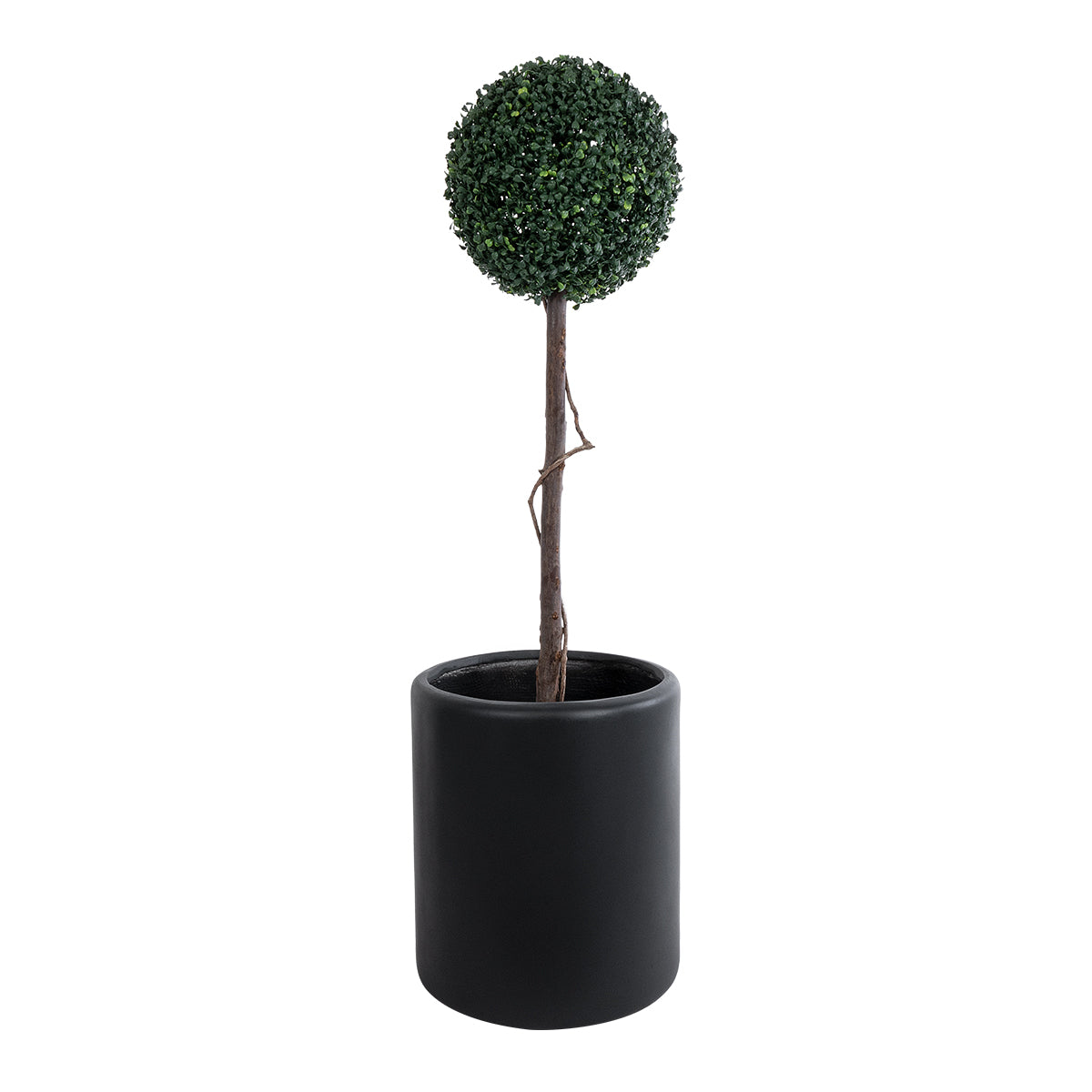 GloboStar® Artificial Garden PUEBLA 20698 Διακοσμητικό Πολυεστερικό Τσιμεντένιο Κασπώ Γλάστρα - Flower Pot Μαύρο Φ41 x Υ46cm - ledmania.gr