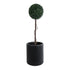 GloboStar® Artificial Garden PUEBLA 20698 Διακοσμητικό Πολυεστερικό Τσιμεντένιο Κασπώ Γλάστρα - Flower Pot Μαύρο Φ41 x Υ46cm - ledmania.gr