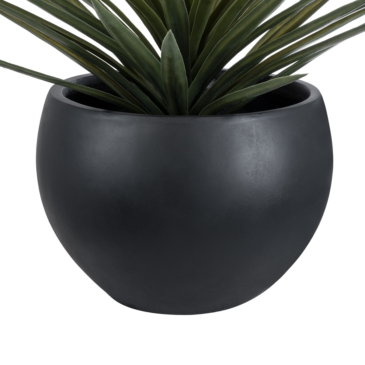 GloboStar® Artificial Garden VITORIA 20700 Διακοσμητικό Πολυεστερικό Τσιμεντένιο Κασπώ Γλάστρα - Flower Pot Μαύρο Φ45 x Υ33cm - ledmania.gr