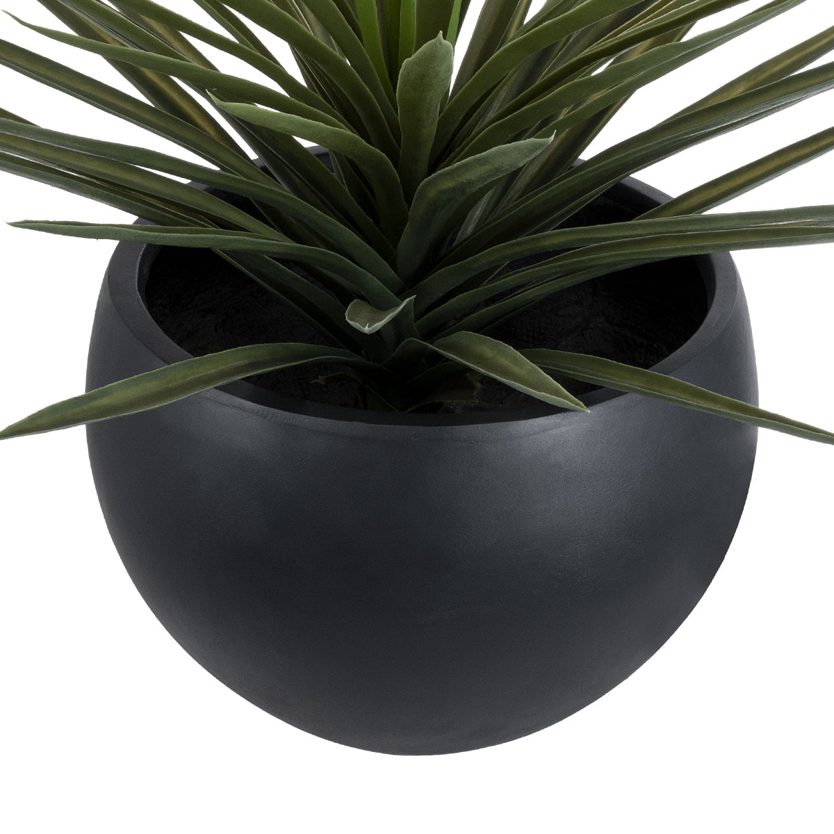 GloboStar® Artificial Garden VITORIA 20700 Διακοσμητικό Πολυεστερικό Τσιμεντένιο Κασπώ Γλάστρα - Flower Pot Μαύρο Φ45 x Υ33cm - ledmania.gr