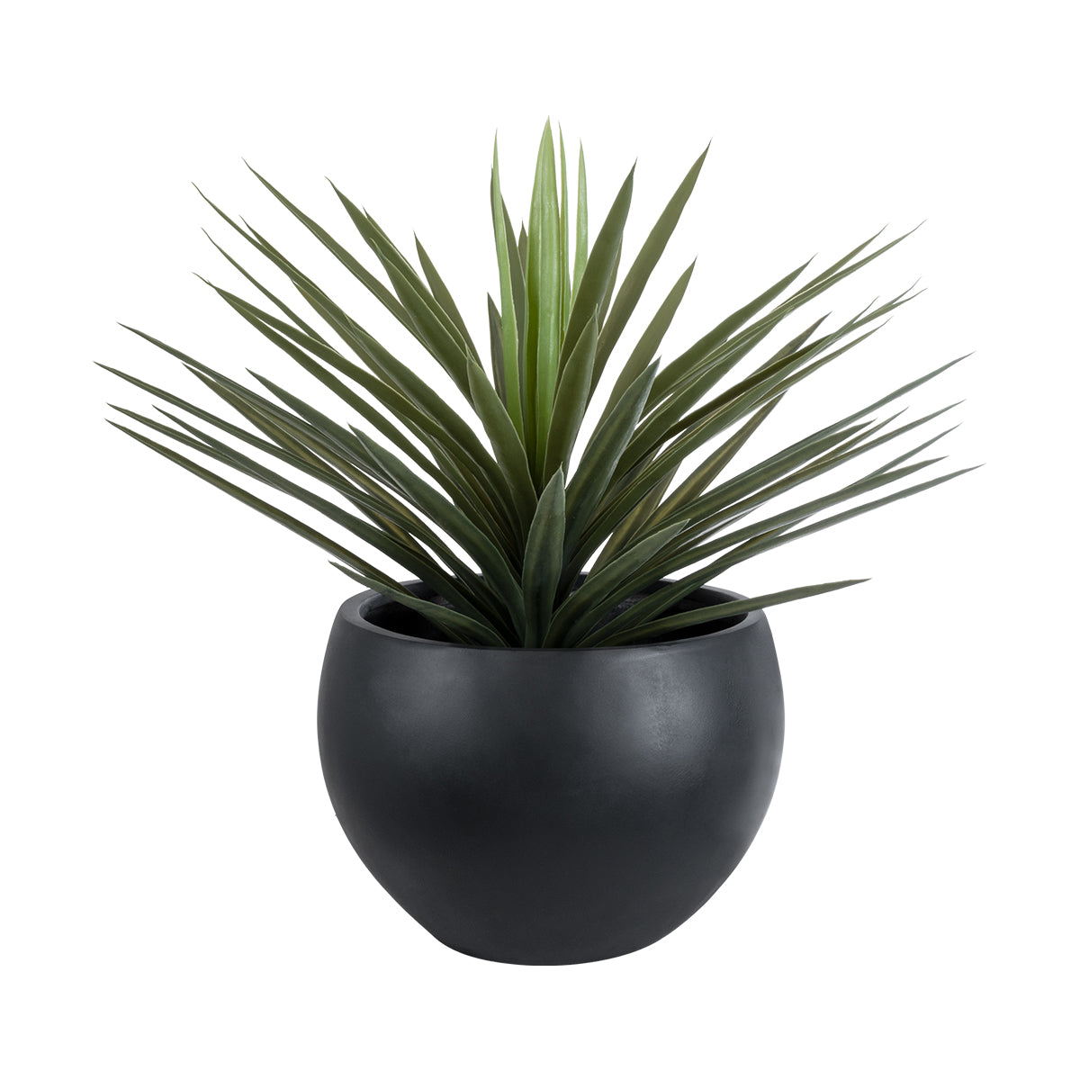 GloboStar® Artificial Garden VITORIA 20700 Διακοσμητικό Πολυεστερικό Τσιμεντένιο Κασπώ Γλάστρα - Flower Pot Μαύρο Φ45 x Υ33cm - ledmania.gr