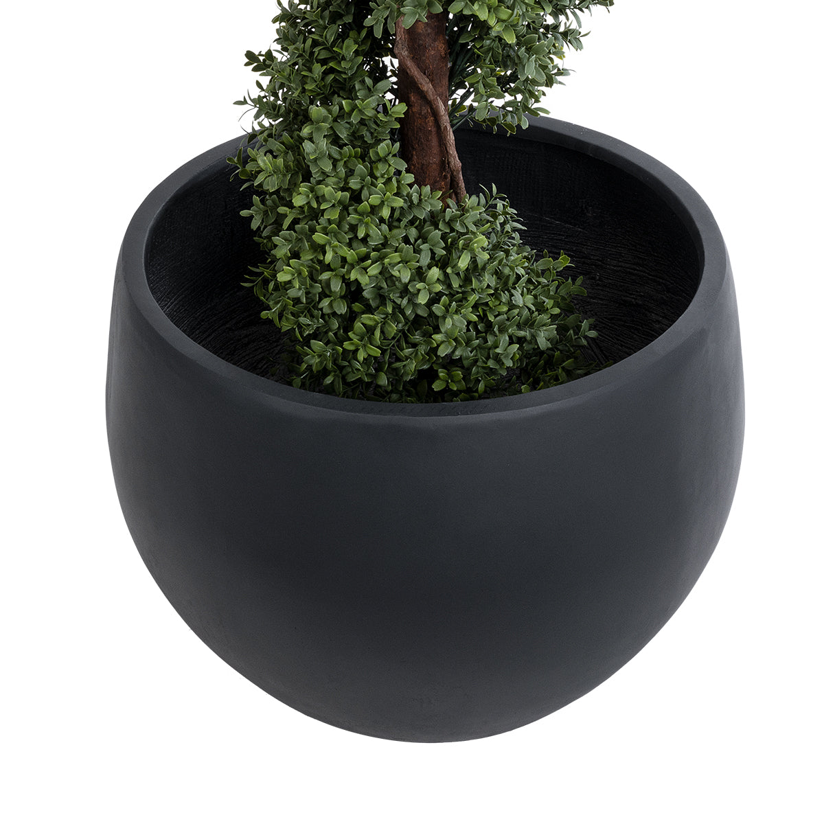 GloboStar® Artificial Garden VITORIA 20701 Διακοσμητικό Πολυεστερικό Τσιμεντένιο Κασπώ Γλάστρα - Flower Pot Μαύρο Φ55 x Υ40cm - ledmania.gr