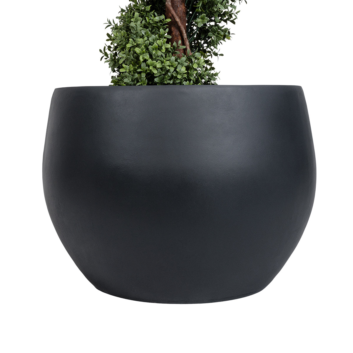 GloboStar® Artificial Garden VITORIA 20701 Διακοσμητικό Πολυεστερικό Τσιμεντένιο Κασπώ Γλάστρα - Flower Pot Μαύρο Φ55 x Υ40cm - ledmania.gr