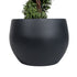 GloboStar® Artificial Garden VITORIA 20701 Διακοσμητικό Πολυεστερικό Τσιμεντένιο Κασπώ Γλάστρα - Flower Pot Μαύρο Φ55 x Υ40cm - ledmania.gr