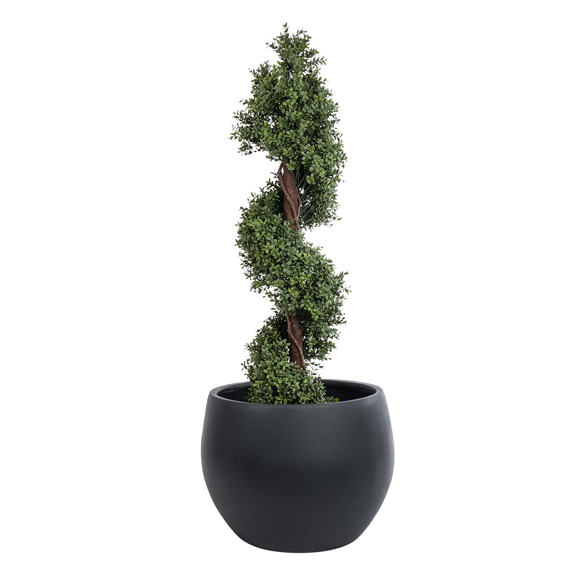 GloboStar® Artificial Garden VITORIA 20701 Διακοσμητικό Πολυεστερικό Τσιμεντένιο Κασπώ Γλάστρα - Flower Pot Μαύρο Φ55 x Υ40cm - ledmania.gr