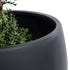 GloboStar® Artificial Garden VITORIA 20701 Διακοσμητικό Πολυεστερικό Τσιμεντένιο Κασπώ Γλάστρα - Flower Pot Μαύρο Φ55 x Υ40cm - ledmania.gr