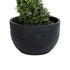 GloboStar® Artificial Garden VEGAS 20702 Διακοσμητικό Πολυεστερικό Τσιμεντένιο Κασπώ Γλάστρα - Flower Pot Μαύρο Φ45 x Υ28cm - ledmania.gr