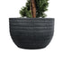 GloboStar® Artificial Garden VEGAS 20702 Διακοσμητικό Πολυεστερικό Τσιμεντένιο Κασπώ Γλάστρα - Flower Pot Μαύρο Φ45 x Υ28cm - ledmania.gr