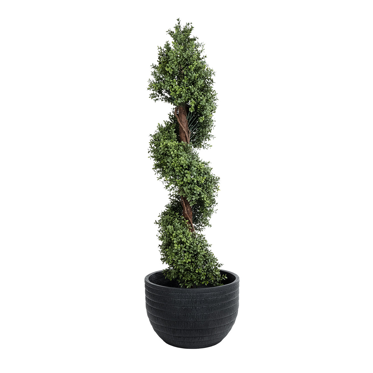 GloboStar® Artificial Garden VEGAS 20702 Διακοσμητικό Πολυεστερικό Τσιμεντένιο Κασπώ Γλάστρα - Flower Pot Μαύρο Φ45 x Υ28cm - ledmania.gr