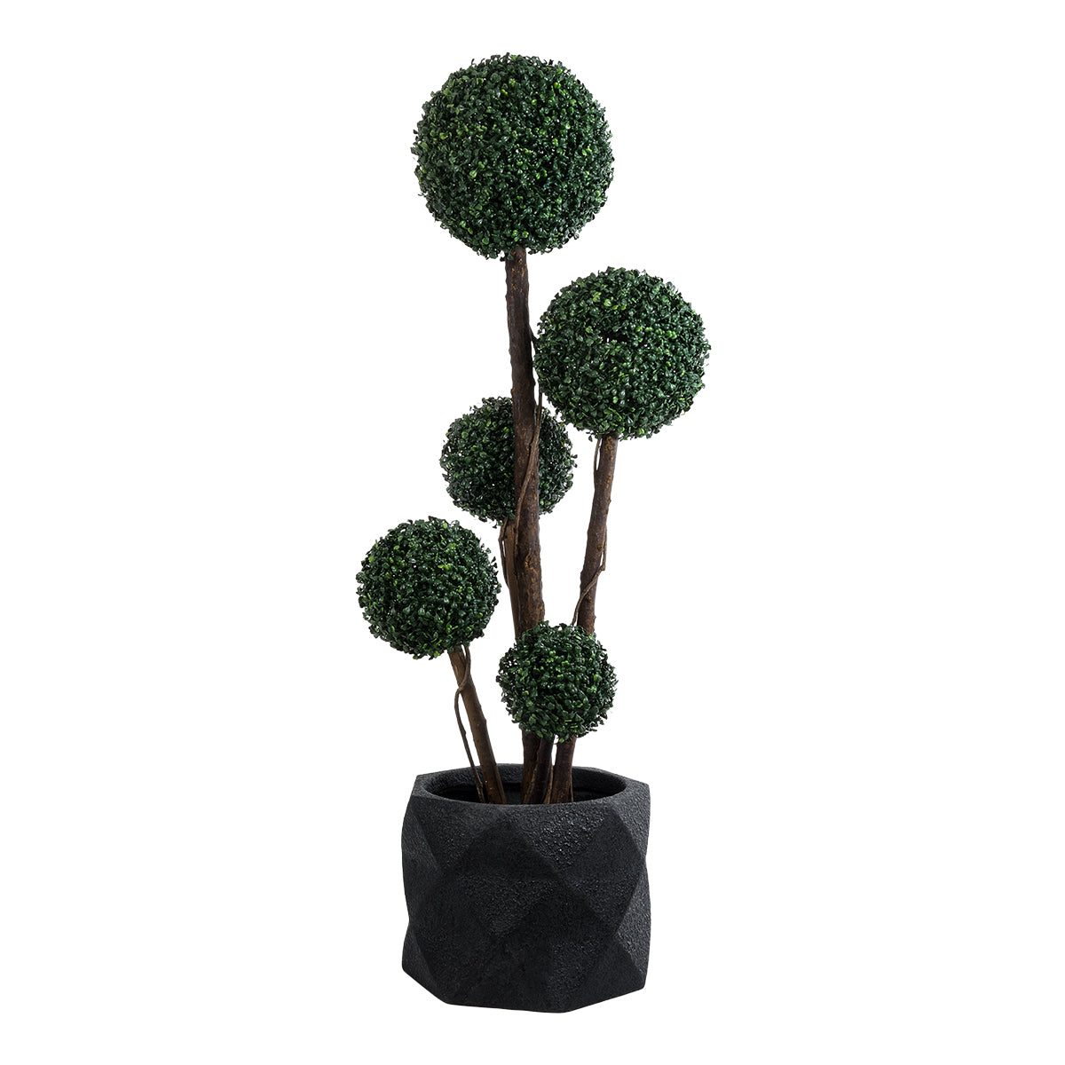 GloboStar® Artificial Garden GENOVA 20726 Επιδαπέδιο Πολυεστερικό Τσιμεντένιο Κασπώ Γλάστρα - Flower Pot Μαύρο Φ40 x Υ30cm - ledmania.gr