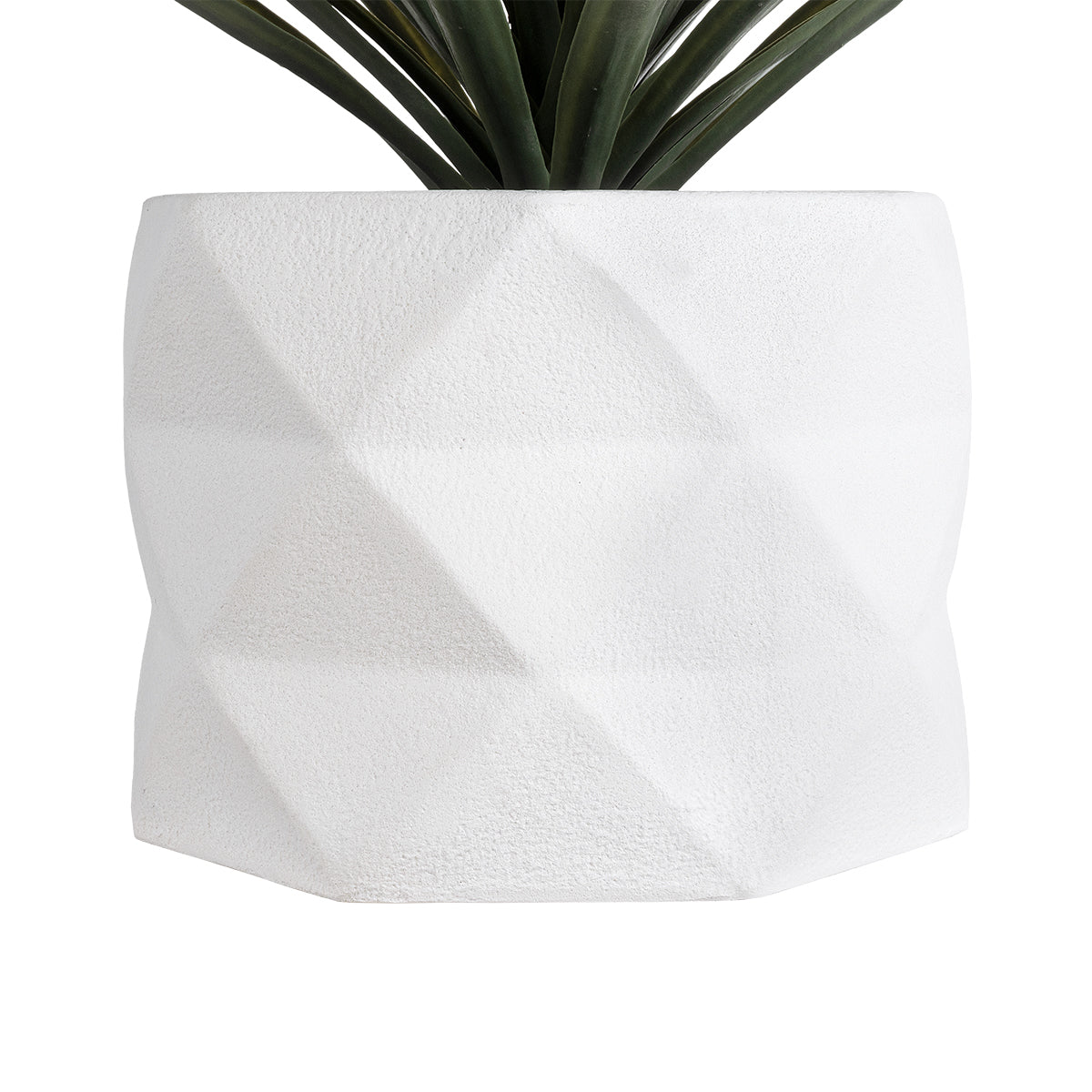 GloboStar® Artificial Garden VARENNA 20742 Επιδαπέδιο Πολυεστερικό Τσιμεντένιο Κασπώ Γλάστρα - Flower Pot Λευκό Φ36 x Υ32cm - ledmania.gr
