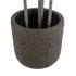 GloboStar® Artificial Garden LUCCA 20755 Επιδαπέδιο Πολυεστερικό Τσιμεντένιο Κασπώ Γλάστρα - Flower Pot Γκρι Ανθρακί Φ25 x Υ23cm - ledmania.gr