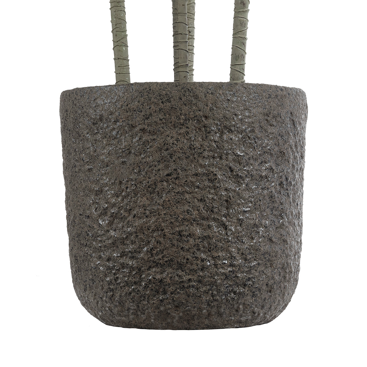 GloboStar® Artificial Garden LUCCA 20755 Επιδαπέδιο Πολυεστερικό Τσιμεντένιο Κασπώ Γλάστρα - Flower Pot Γκρι Ανθρακί Φ25 x Υ23cm - ledmania.gr