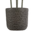 GloboStar® Artificial Garden LUCCA 20755 Επιδαπέδιο Πολυεστερικό Τσιμεντένιο Κασπώ Γλάστρα - Flower Pot Γκρι Ανθρακί Φ25 x Υ23cm - ledmania.gr