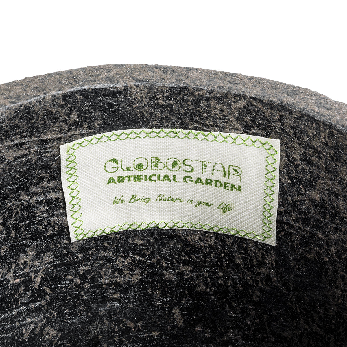 GloboStar® Artificial Garden LUCCA 20755 Επιδαπέδιο Πολυεστερικό Τσιμεντένιο Κασπώ Γλάστρα - Flower Pot Γκρι Ανθρακί Φ25 x Υ23cm - ledmania.gr