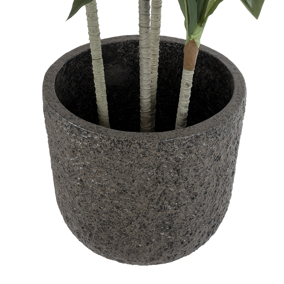 GloboStar® Artificial Garden LUCCA 20756 Επιδαπέδιο Πολυεστερικό Τσιμεντένιο Κασπώ Γλάστρα - Flower Pot Γκρι Ανθρακί Φ31 x Υ28cm - ledmania.gr