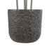 GloboStar® Artificial Garden LUCCA 20756 Επιδαπέδιο Πολυεστερικό Τσιμεντένιο Κασπώ Γλάστρα - Flower Pot Γκρι Ανθρακί Φ31 x Υ28cm - ledmania.gr