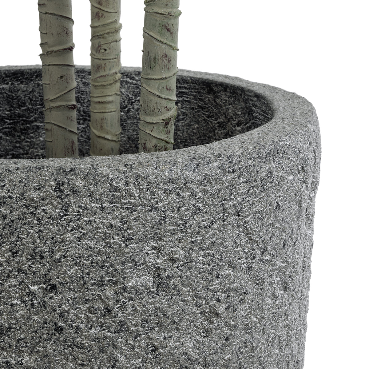 GloboStar® Artificial Garden ERICE 20757 Επιδαπέδιο Πολυεστερικό Τσιμεντένιο Κασπώ Γλάστρα - Flower Pot Γκρι Φ25 x Υ23cm - ledmania.gr