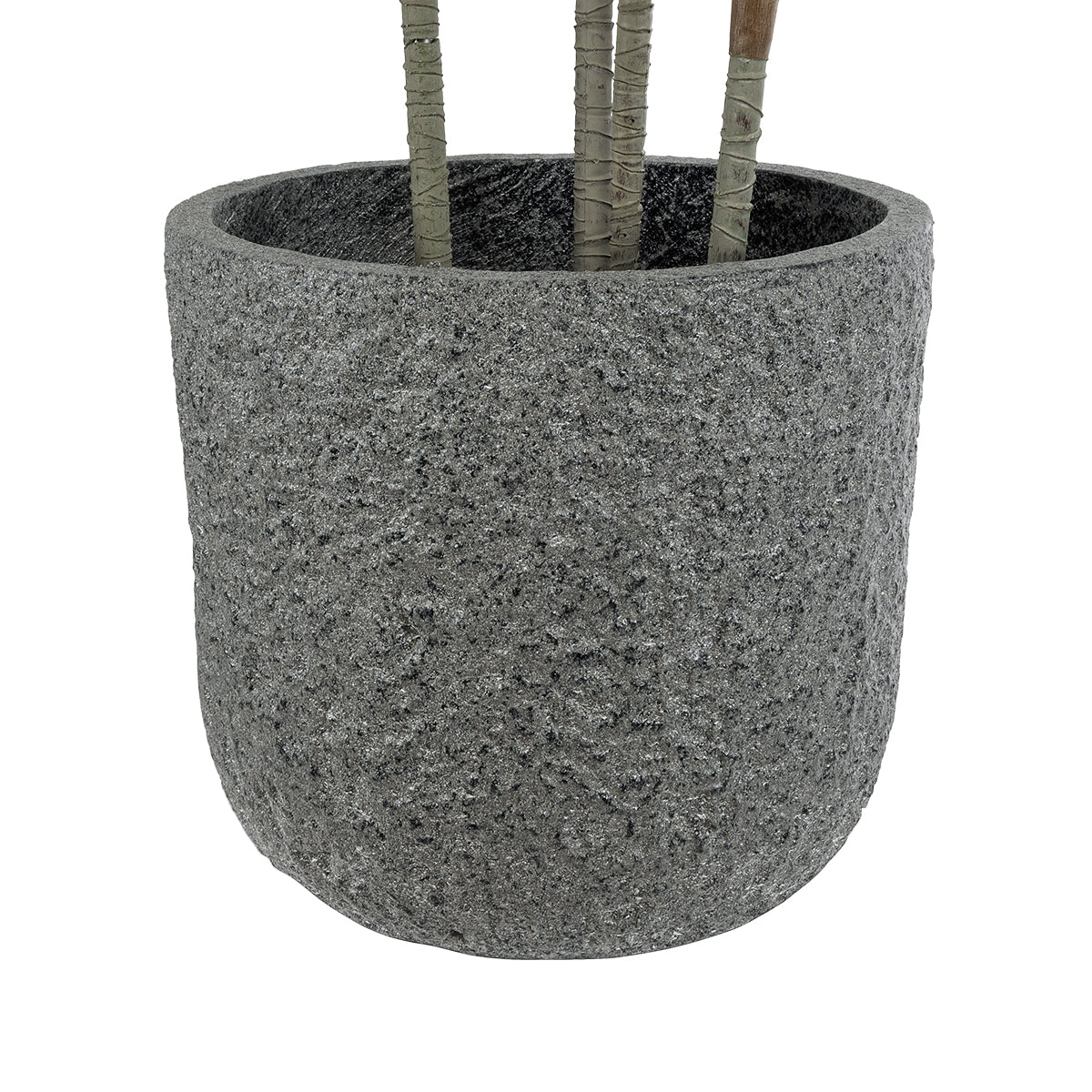 GloboStar® Artificial Garden ERICE 20758 Επιδαπέδιο Πολυεστερικό Τσιμεντένιο Κασπώ Γλάστρα - Flower Pot Γκρι Φ31 x Υ28cm - ledmania.gr