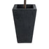 GloboStar® Artificial Garden MAYOR 20771 Επιδαπέδιο Πολυεστερικό Τσιμεντένιο Κασπώ Γλάστρα - Flower Pot Μαύρο Μ30 x Π30 x Υ50cm - ledmania.gr
