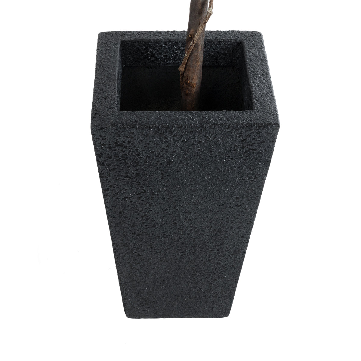 GloboStar® Artificial Garden MAYOR 20771 Επιδαπέδιο Πολυεστερικό Τσιμεντένιο Κασπώ Γλάστρα - Flower Pot Μαύρο Μ30 x Π30 x Υ50cm - ledmania.gr