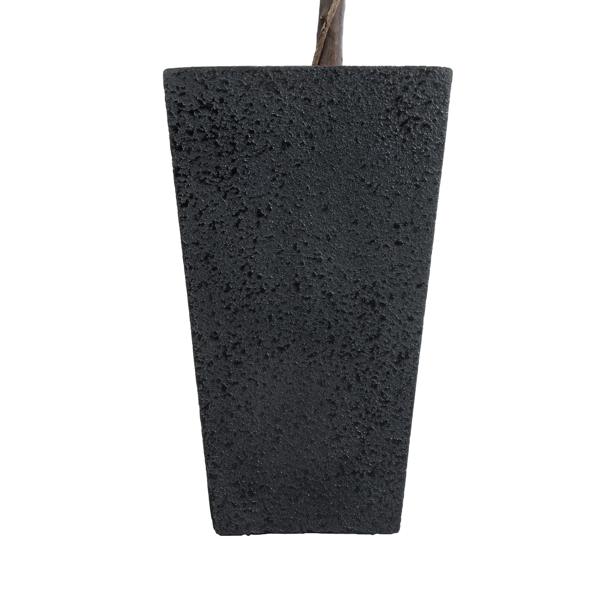 GloboStar® Artificial Garden MAYOR 20771 Επιδαπέδιο Πολυεστερικό Τσιμεντένιο Κασπώ Γλάστρα - Flower Pot Μαύρο Μ30 x Π30 x Υ50cm - ledmania.gr