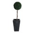 GloboStar® Artificial Garden MAYOR 20771 Επιδαπέδιο Πολυεστερικό Τσιμεντένιο Κασπώ Γλάστρα - Flower Pot Μαύρο Μ30 x Π30 x Υ50cm - ledmania.gr