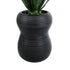 GloboStar® Artificial Garden BARRIO 20774 Επιδαπέδιο Πολυεστερικό Τσιμεντένιο Κασπώ Γλάστρα - Flower Pot Μαύρο Φ45 x Υ63cm - ledmania.gr