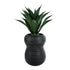 GloboStar® Artificial Garden BARRIO 20774 Επιδαπέδιο Πολυεστερικό Τσιμεντένιο Κασπώ Γλάστρα - Flower Pot Μαύρο Φ45 x Υ63cm - ledmania.gr